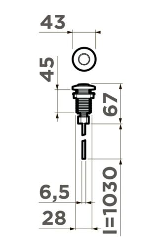 Пневматическая кнопка для измельчителя Omoikiri SW-01-GB нерж.сталь/графит 4996049